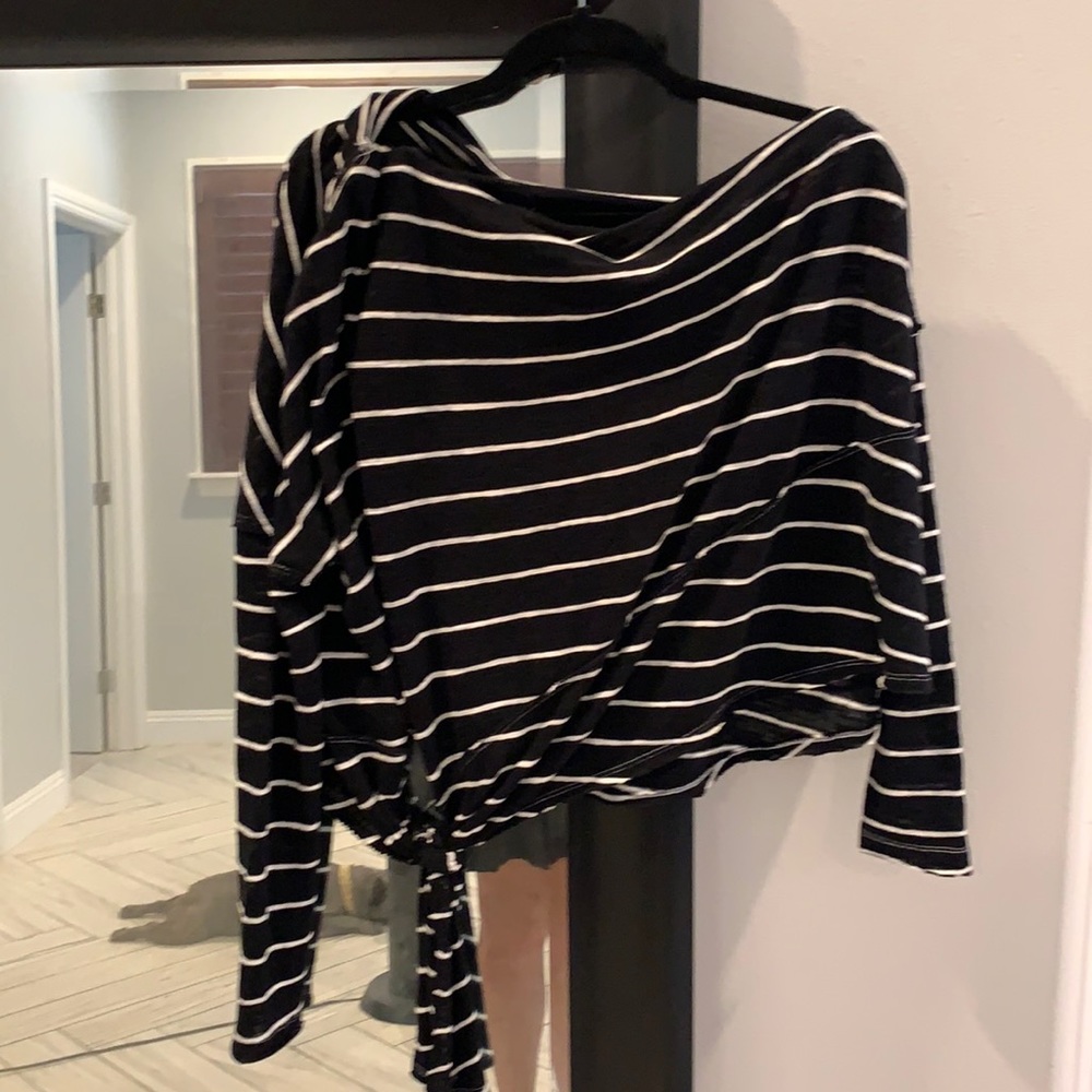 Free People off the shoulder distressed sweater